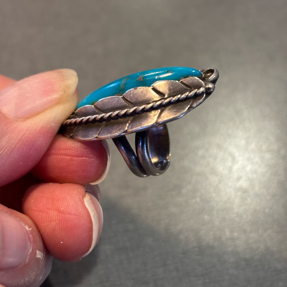 Turquoise Silver Ring - image 2